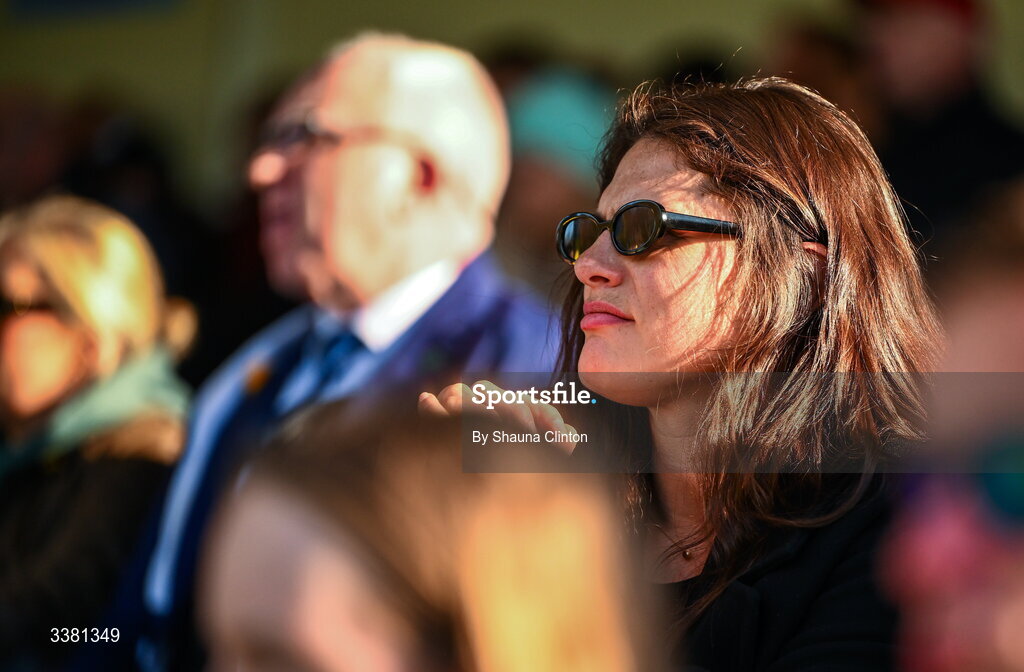 7 March 2026; American and Bristol Bears rugby player Ilona Maher looks on during the Celtic Challenge Round 10 match between Wolfhounds and Clovers at Belfield Bowl in Dublin. Photo by Shauna Clinton/Sportsfile