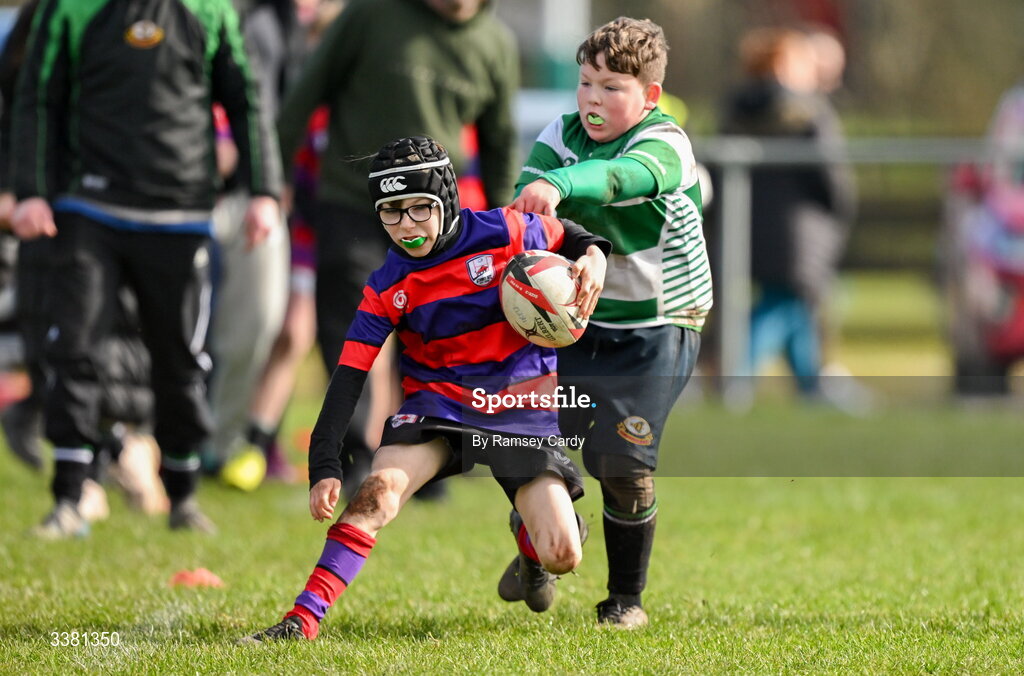 7 March 2026; Action during the Aviva Minis Rugby Festival between Athboy RFC and Balbriggan RFC at Balbriggan Rugby Club in Dublin. Photo by Ramsey Cardy/Sportsfile