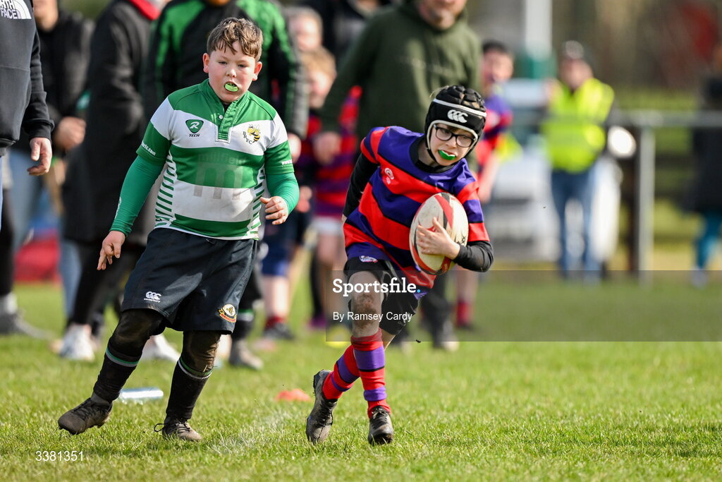 7 March 2026; Action during the Aviva Minis Rugby Festival between Athboy RFC and Balbriggan RFC at Balbriggan Rugby Club in Dublin. Photo by Ramsey Cardy/Sportsfile