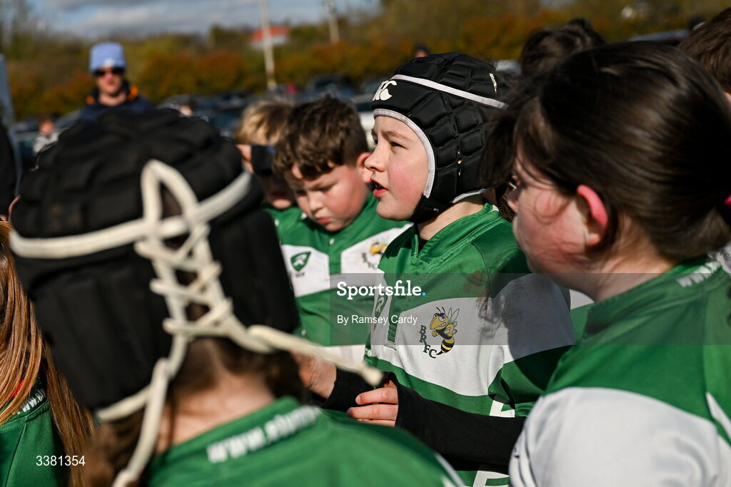 7 March 2026; Action during the Aviva Minis Rugby Festival at Balbriggan Rugby Club in Dublin. Photo by Ramsey Cardy/Sportsfile
