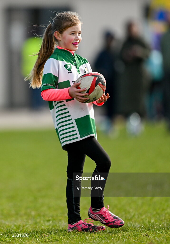 7 March 2026; Action during the Aviva Minis Rugby Festival between Athboy RFC and Balbriggan RFC at Balbriggan Rugby Club in Dublin. Photo by Ramsey Cardy/Sportsfile