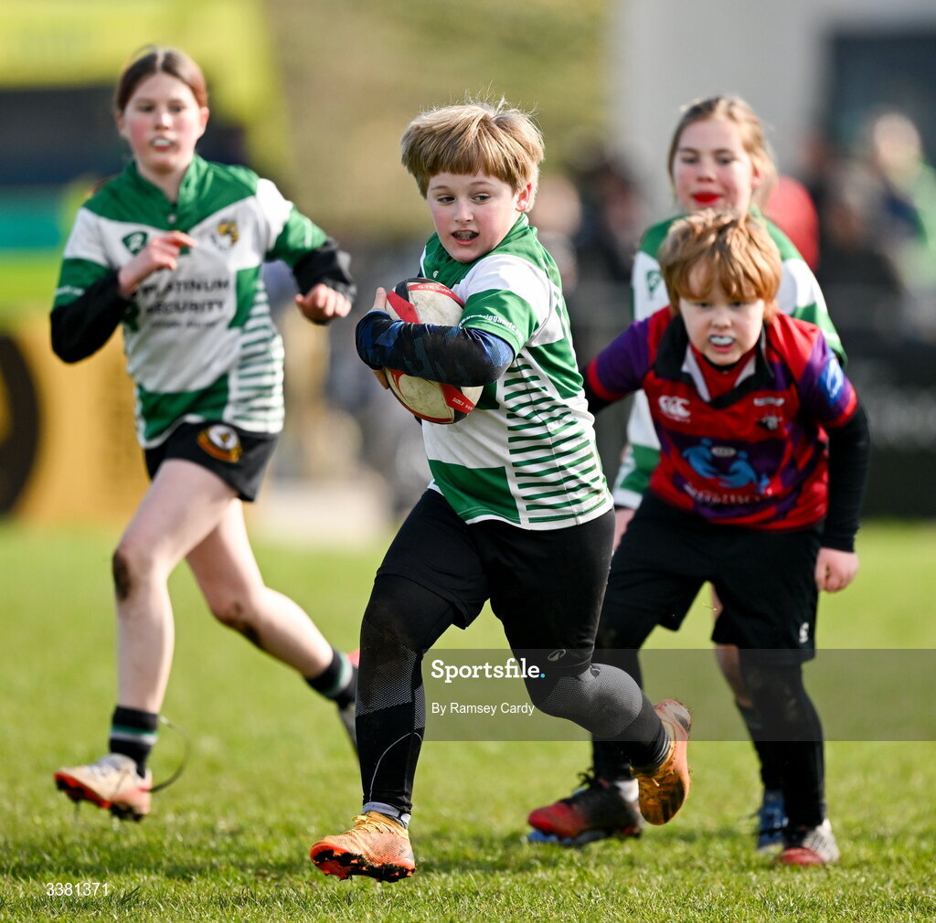 7 March 2026; Action during the Aviva Minis Rugby Festival between Athboy RFC and Balbriggan RFC at Balbriggan Rugby Club in Dublin. Photo by Ramsey Cardy/Sportsfile