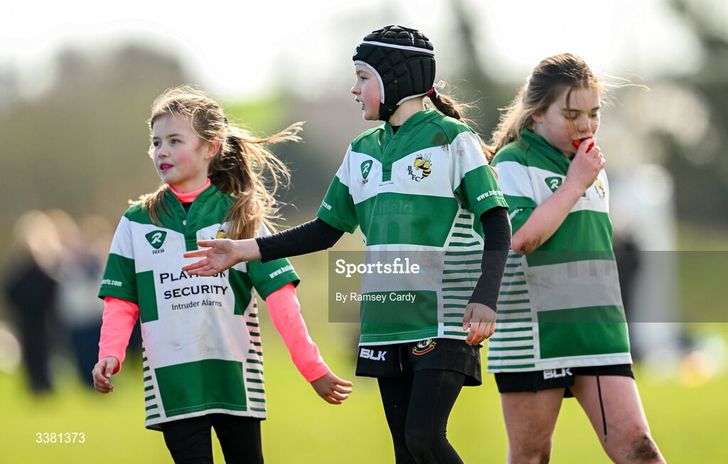 7 March 2026; Action during the Aviva Minis Rugby Festival between Athboy RFC and Balbriggan RFC at Balbriggan Rugby Club in Dublin. Photo by Ramsey Cardy/Sportsfile