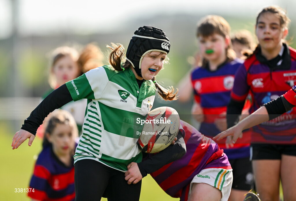 7 March 2026; Action during the Aviva Minis Rugby Festival between Athboy RFC and Balbriggan RFC at Balbriggan Rugby Club in Dublin. Photo by Ramsey Cardy/Sportsfile