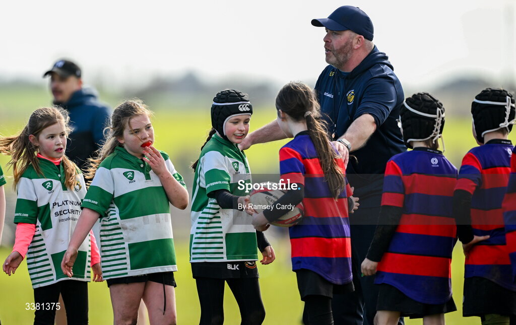 7 March 2026; Action during the Aviva Minis Rugby Festival between Athboy RFC and Balbriggan RFC at Balbriggan Rugby Club in Dublin. Photo by Ramsey Cardy/Sportsfile