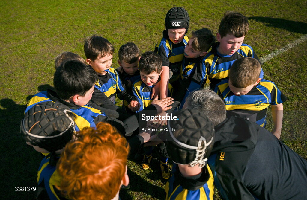 7 March 2026; The Midland Warriors team during the Aviva Minis Rugby Festival at Balbriggan Rugby Club in Dublin. Photo by Ramsey Cardy/Sportsfile