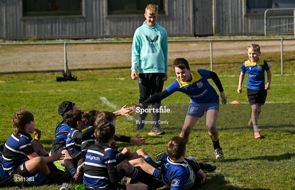 7 March 2026; Action during the Aviva Minis Rugby Festival between Dundalk RFC and Balbriggan RFC at Balbriggan Rugby Club in Dublin. Photo by Ramsey Cardy/Sportsfile
