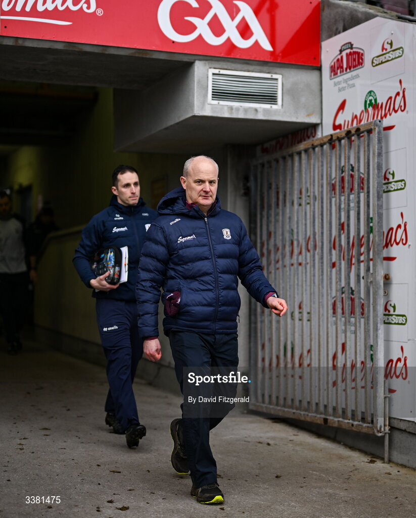 7 March 2026; Galway manager Micheál Donoghue before the Allianz Hurling League Division 1A match between Galway and Kilkenny at Pearse Stadium in Galway. Photo by David Fitzgerald/Sportsfile