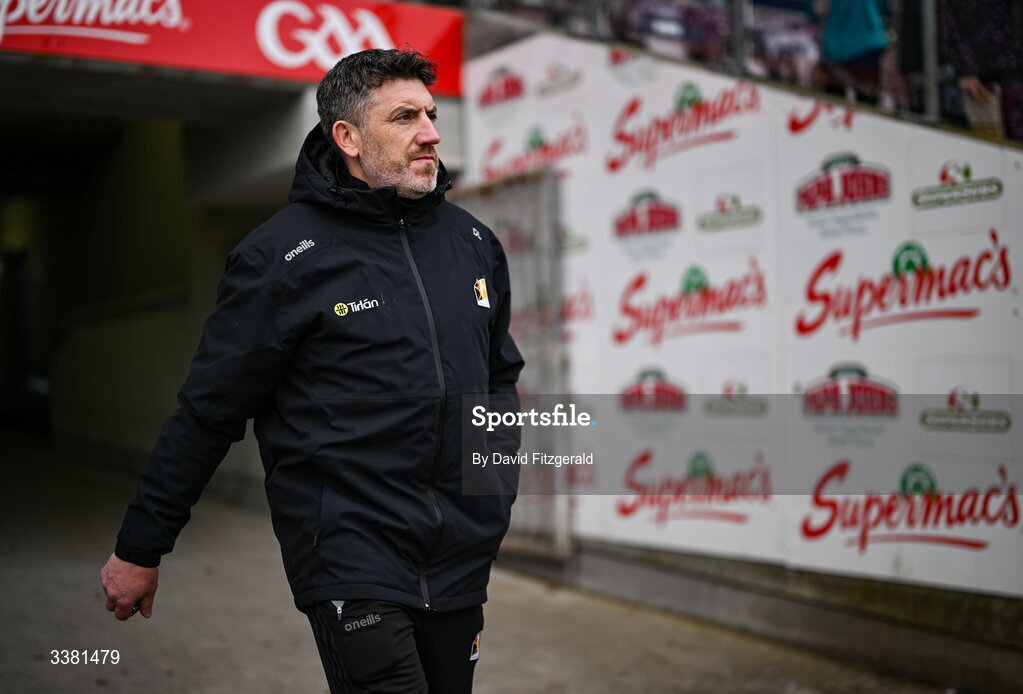 7 March 2026; Kilkenny manager Derek Lyng before the Allianz Hurling League Division 1A match between Galway and Kilkenny at Pearse Stadium in Galway. Photo by David Fitzgerald/Sportsfile