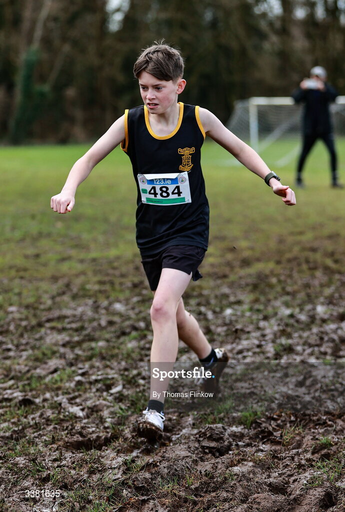 7 March 2026; Donncha Archbold of Patrician Secondary School Co. Kildare competes in the junior boys event during the 123.ie All Ireland Schools’ Cross Country Championships at Mallusk Playing Fields in Newtownabbey, Antrim. Photo by Thomas Flinkow/Sportsfile