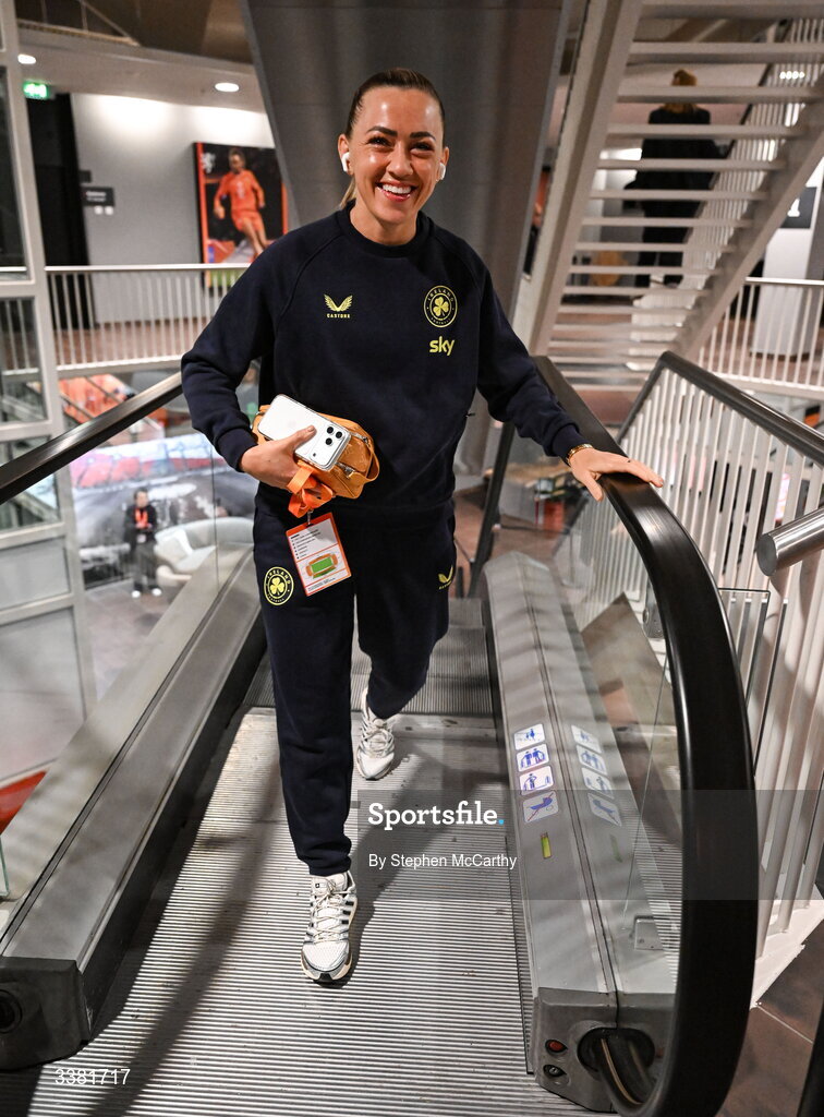 7 March 2026; Katie McCabe of Republic of Ireland before the 2027 FIFA Women’s World Cup Qualifier match between the Netherlands and Republic of Ireland at Stadion Galgenwaard in Utrecht, Netherlands. Photo by Stephen McCarthy/Sportsfile