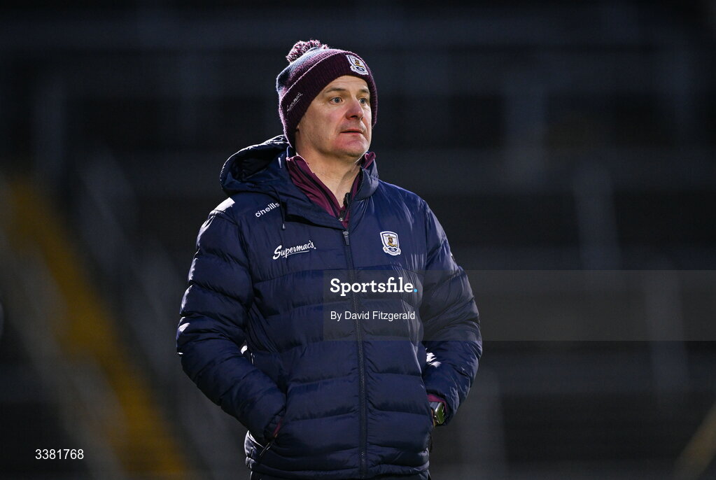 7 March 2026; Galway manager Micheál Donoghue during the Allianz Hurling League Division 1A match between Galway and Kilkenny at Pearse Stadium in Galway. Photo by David Fitzgerald/Sportsfile