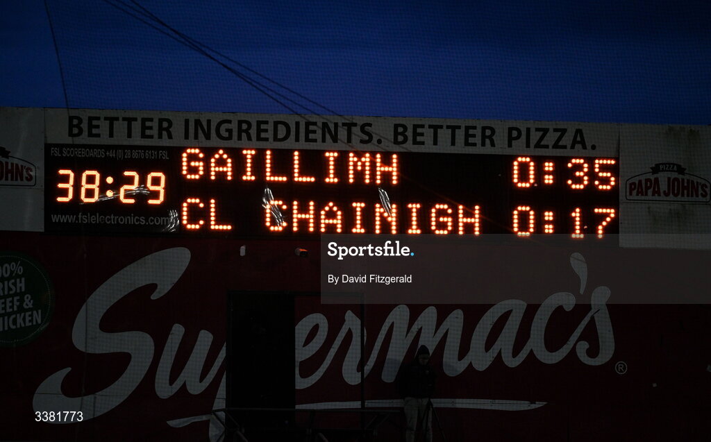 7 March 2026; The final score is seen after the Allianz Hurling League Division 1A match between Galway and Kilkenny at Pearse Stadium in Galway. Photo by David Fitzgerald/Sportsfile