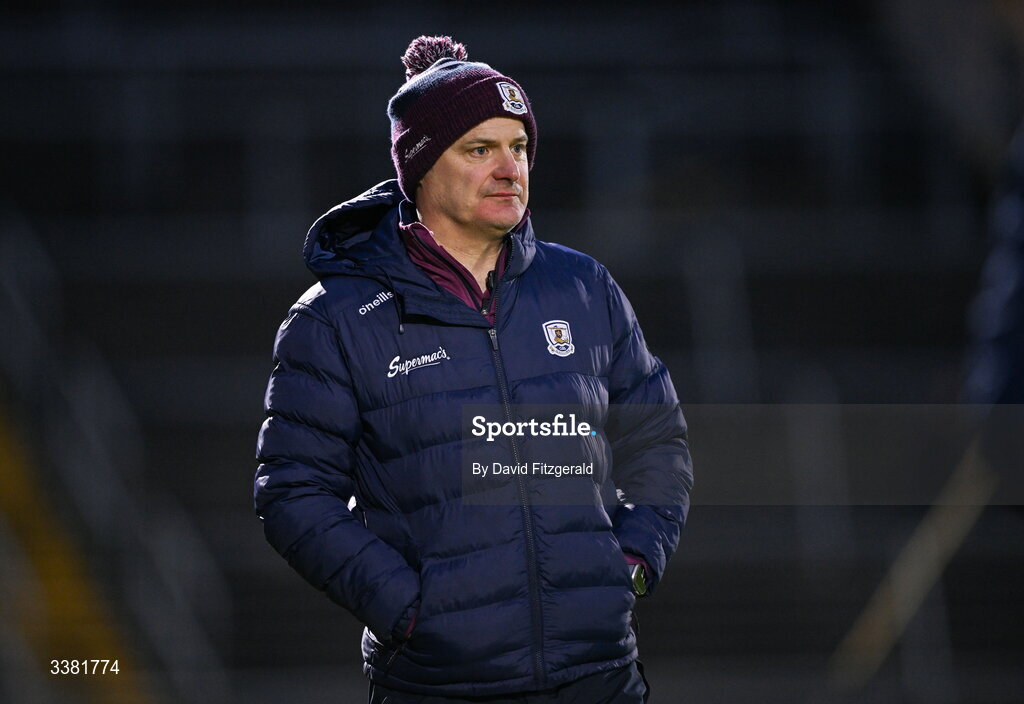 7 March 2026; Galway manager Micheál Donoghue during the Allianz Hurling League Division 1A match between Galway and Kilkenny at Pearse Stadium in Galway. Photo by David Fitzgerald/Sportsfile