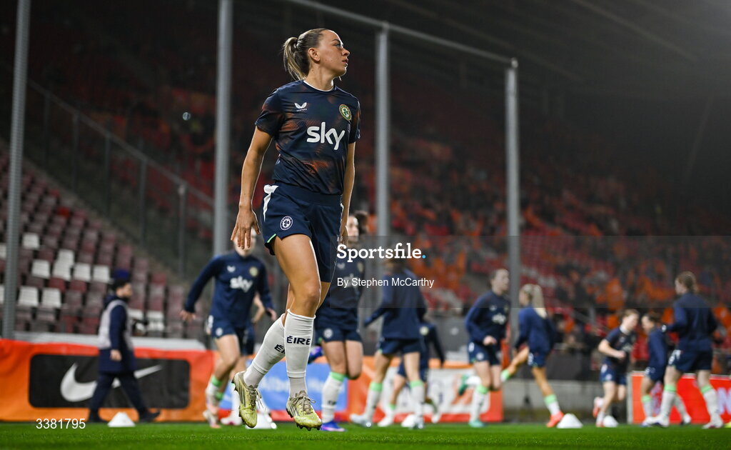 7 March 2026; Katie McCabe of Republic of Ireland before the 2027 FIFA Women’s World Cup Qualifier match between the Netherlands and Republic of Ireland at Stadion Galgenwaard in Utrecht, Netherlands. Photo by Stephen McCarthy/Sportsfile