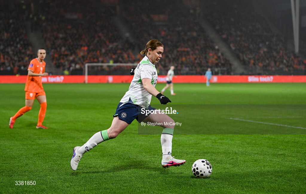 7 March 2026; Aoife Mannion of Republic of Ireland during the 2027 FIFA Women’s World Cup Qualifier match between the Netherlands and Republic of Ireland at Stadion Galgenwaard in Utrecht, Netherlands. Photo by Stephen McCarthy/Sportsfile