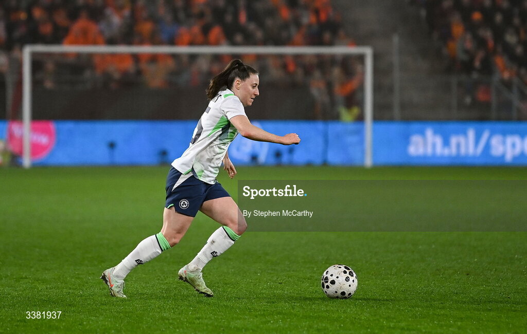 7 March 2026; Lucy Quinn of Republic of Ireland during the 2027 FIFA Women’s World Cup Qualifier match between the Netherlands and Republic of Ireland at Stadion Galgenwaard in Utrecht, Netherlands. Photo by Stephen McCarthy/Sportsfile