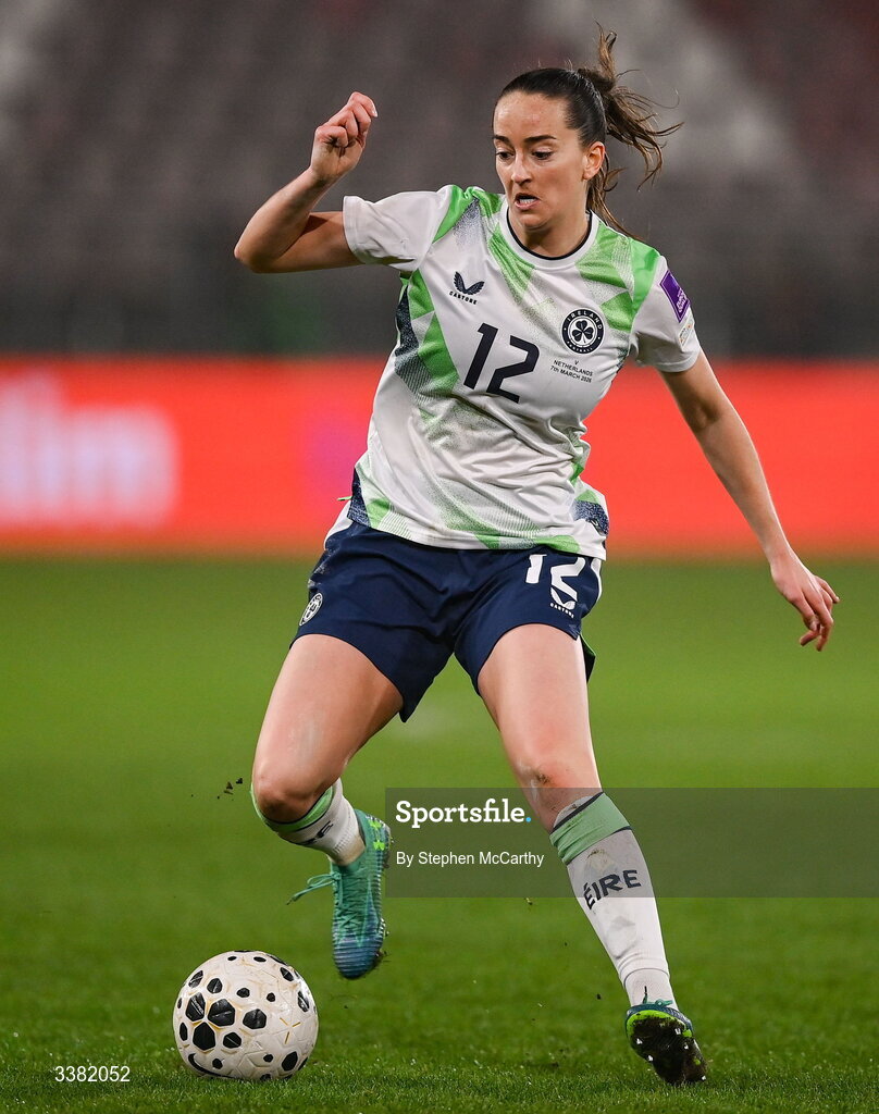 7 March 2026; Anna Patten of Republic of Ireland during the 2027 FIFA Women’s World Cup Qualifier match between the Netherlands and Republic of Ireland at Stadion Galgenwaard in Utrecht, Netherlands. Photo by Stephen McCarthy/Sportsfile