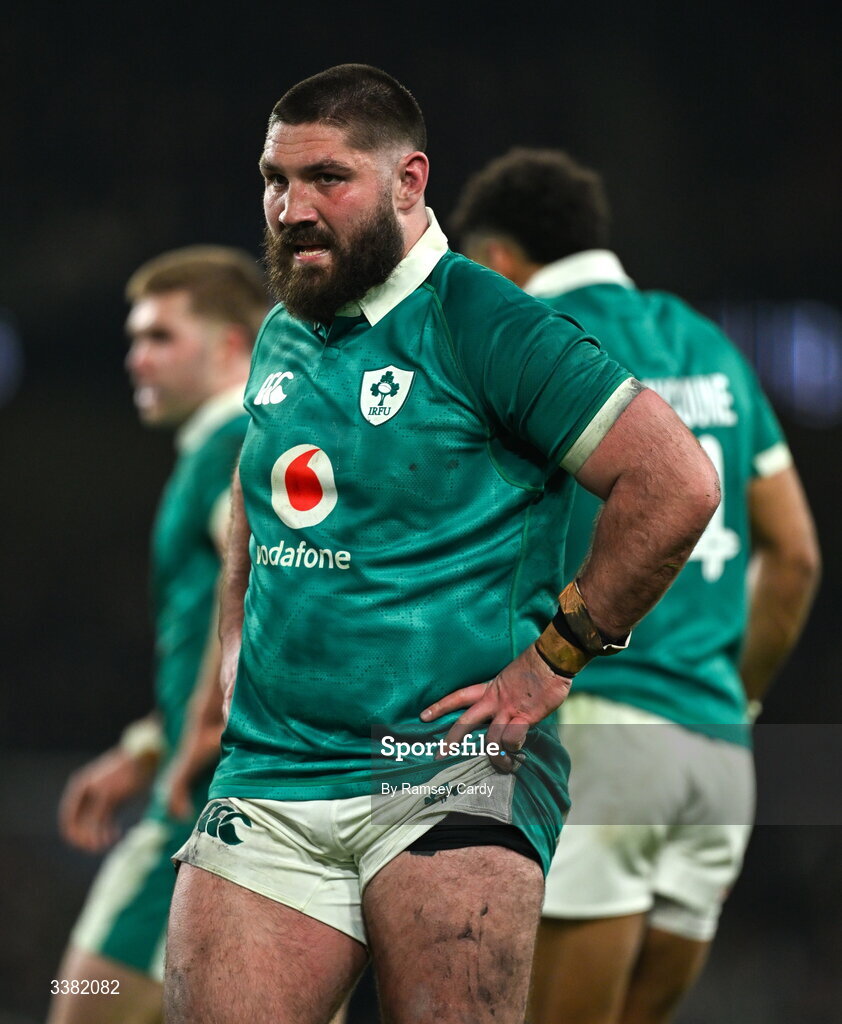 6 March 2026; Tom O’Toole of Ireland during the Guinness 6 Nations Rugby Championship match between Ireland and Wales at the Aviva Stadium in Dublin. Photo by Ramsey Cardy/Sportsfile