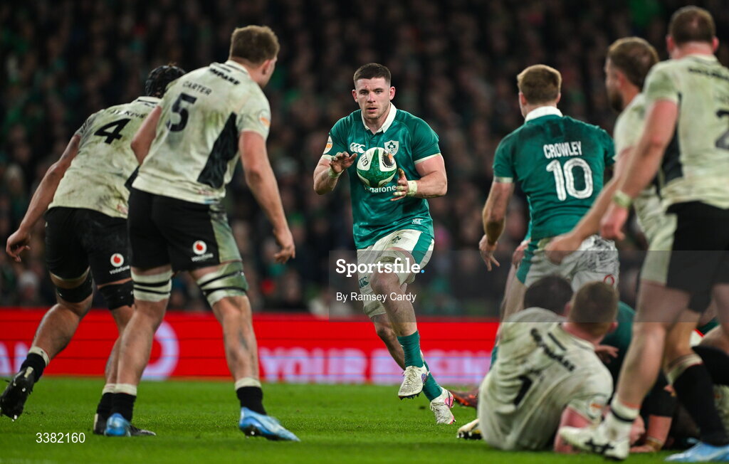 6 March 2026; Nick Timoney of Ireland during the Guinness 6 Nations Rugby Championship match between Ireland and Wales at the Aviva Stadium in Dublin. Photo by Ramsey Cardy/Sportsfile