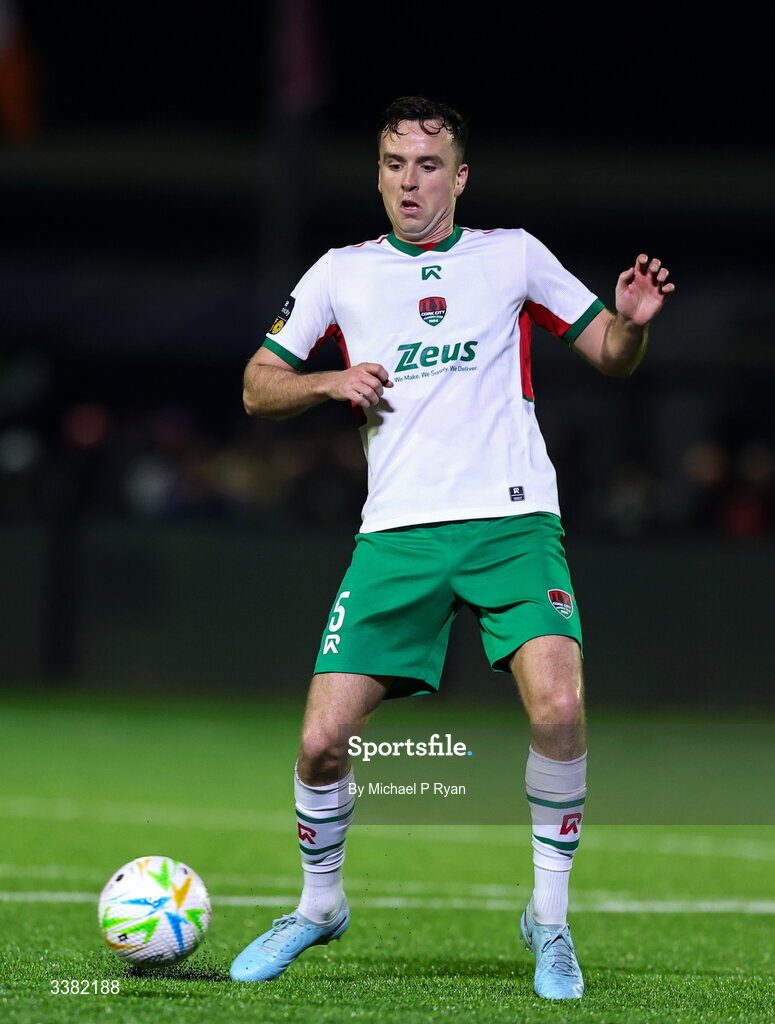 6 March 2026; Charlie Lyons of Cork City during the SSE Airtricity Men's First Division match between Cobh Ramblers and Cork City at St Colman's Park in Cobh, Cork. Photo by Michael P Ryan/Sportsfile