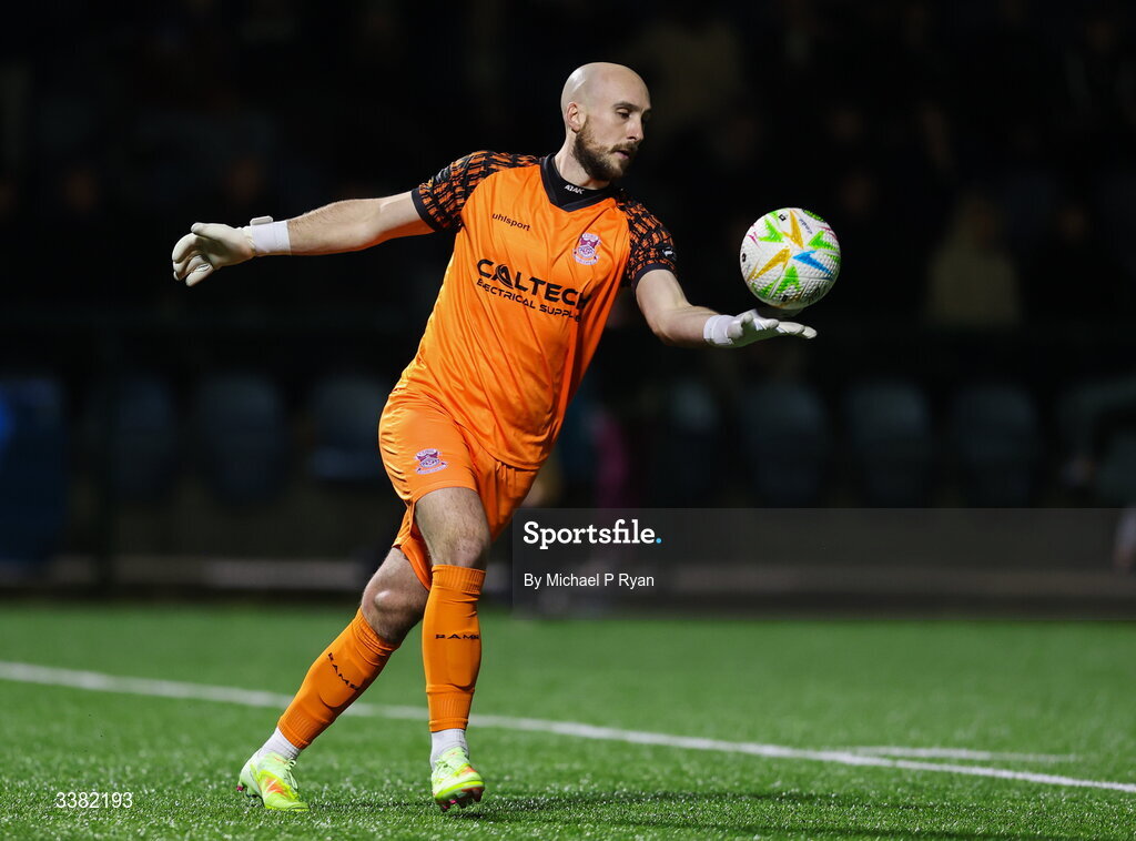 6 March 2026; Cobh Ramblers goalkeeper Corey Chambers during the SSE Airtricity Men's First Division match between Cobh Ramblers and Cork City at St Colman's Park in Cobh, Cork. Photo by Michael P Ryan/Sportsfile