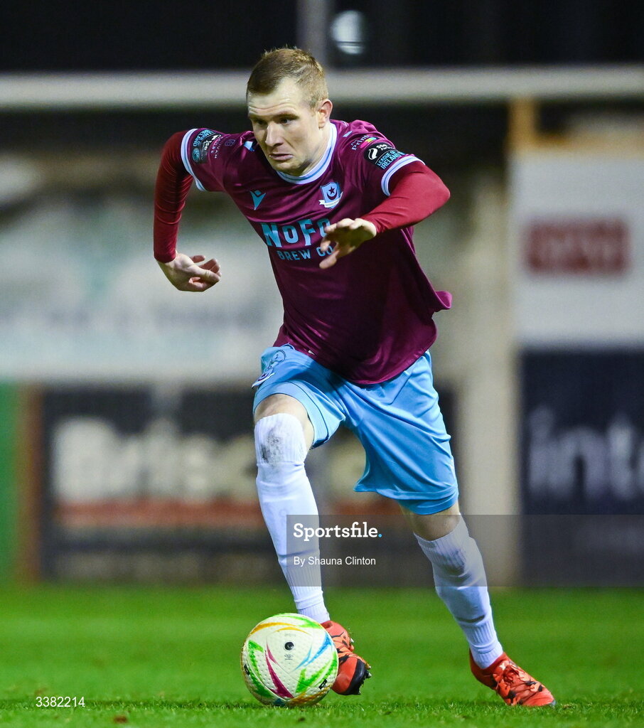 27 February 2026; Mark Doyle of Drogheda United during the SSE Airtricity Men's Premier Division match between Drogheda United and Shelbourne at Sullivan & Lambe Park in Drogheda, Louth. Photo by Shauna Clinton/Sportsfile