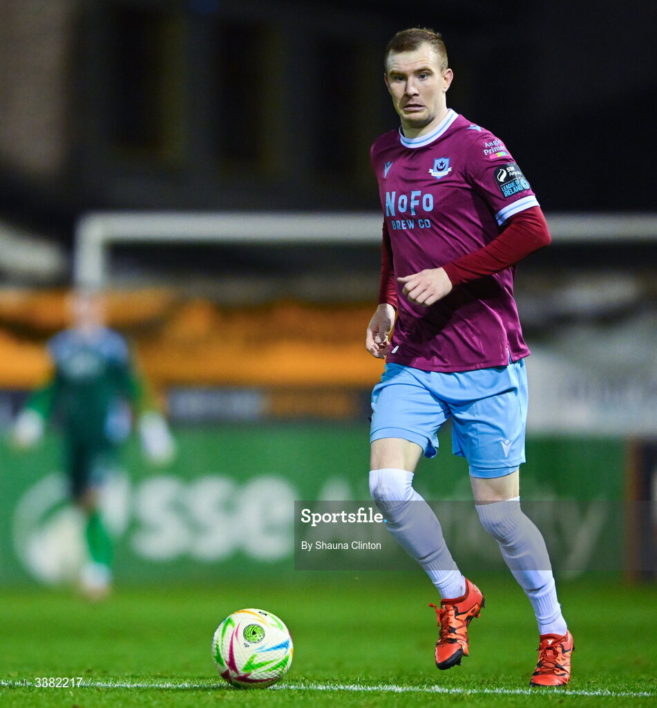 27 February 2026; Mark Doyle of Drogheda United during the SSE Airtricity Men's Premier Division match between Drogheda United and Shelbourne at Sullivan & Lambe Park in Drogheda, Louth. Photo by Shauna Clinton/Sportsfile