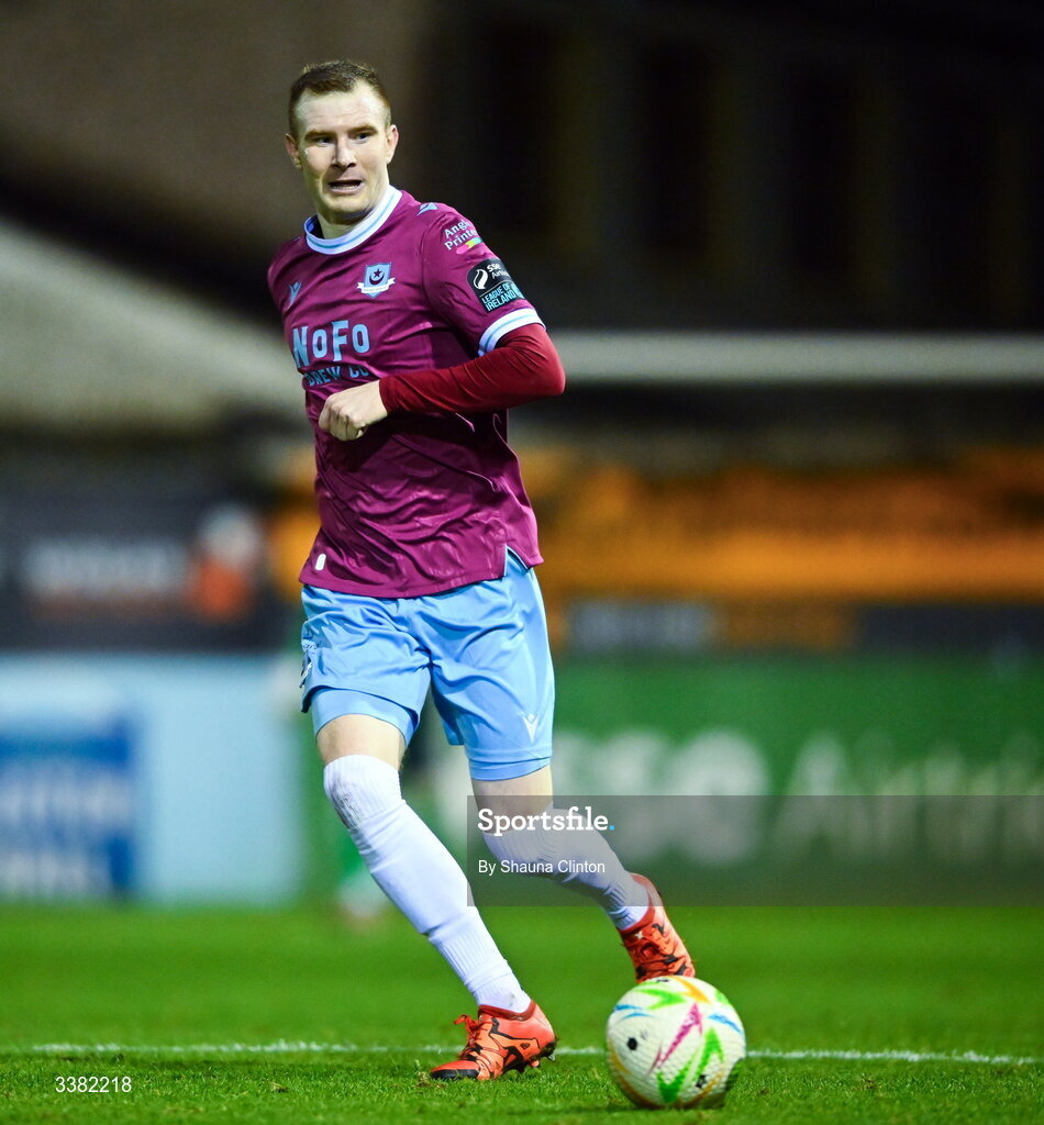 27 February 2026; Mark Doyle of Drogheda United during the SSE Airtricity Men's Premier Division match between Drogheda United and Shelbourne at Sullivan & Lambe Park in Drogheda, Louth. Photo by Shauna Clinton/Sportsfile