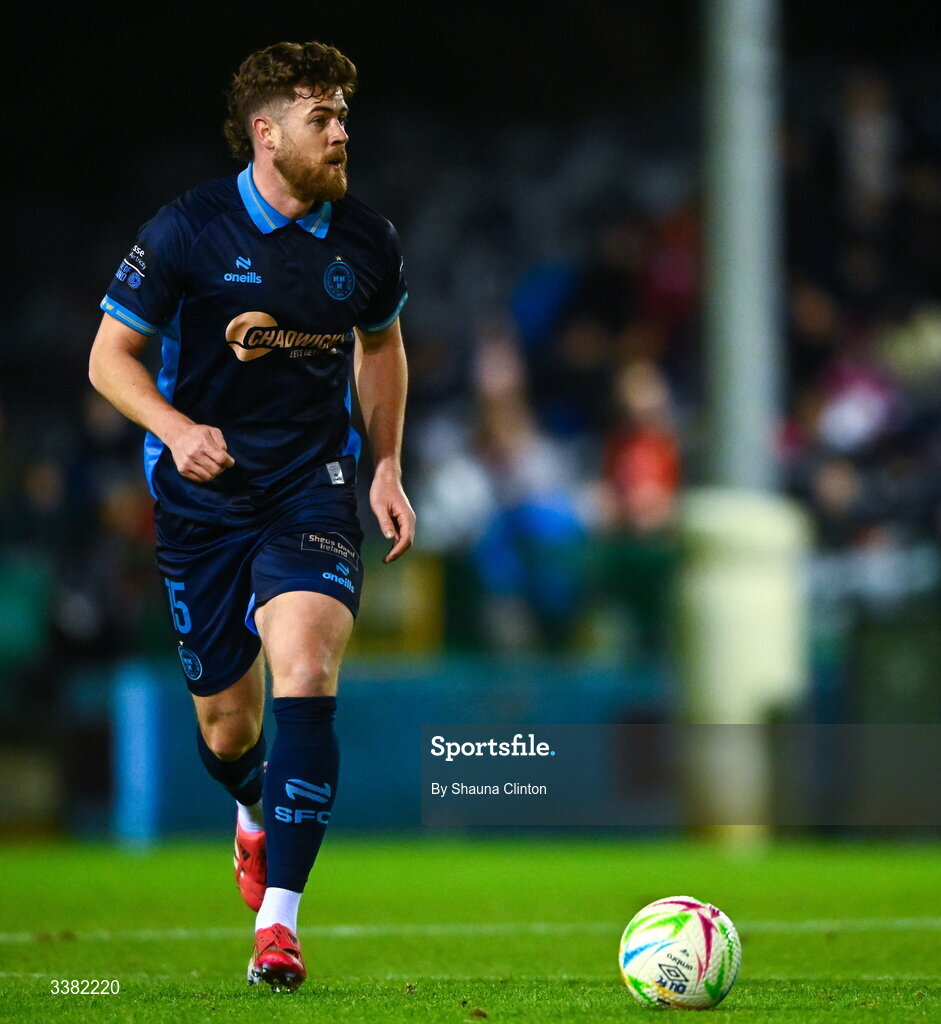 27 February 2026; Sam Bone of Shelbourne during the SSE Airtricity Men's Premier Division match between Drogheda United and Shelbourne at Sullivan & Lambe Park in Drogheda, Louth. Photo by Shauna Clinton/Sportsfile