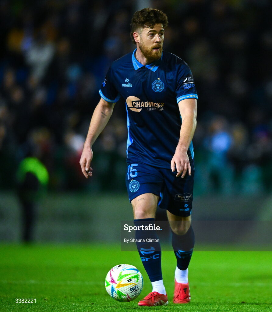 27 February 2026; Sam Bone of Shelbourne during the SSE Airtricity Men's Premier Division match between Drogheda United and Shelbourne at Sullivan & Lambe Park in Drogheda, Louth. Photo by Shauna Clinton/Sportsfile