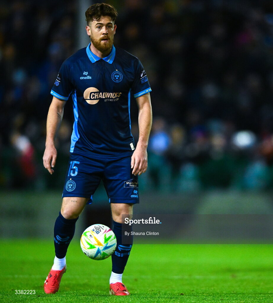 27 February 2026; Sam Bone of Shelbourne during the SSE Airtricity Men's Premier Division match between Drogheda United and Shelbourne at Sullivan & Lambe Park in Drogheda, Louth. Photo by Shauna Clinton/Sportsfile