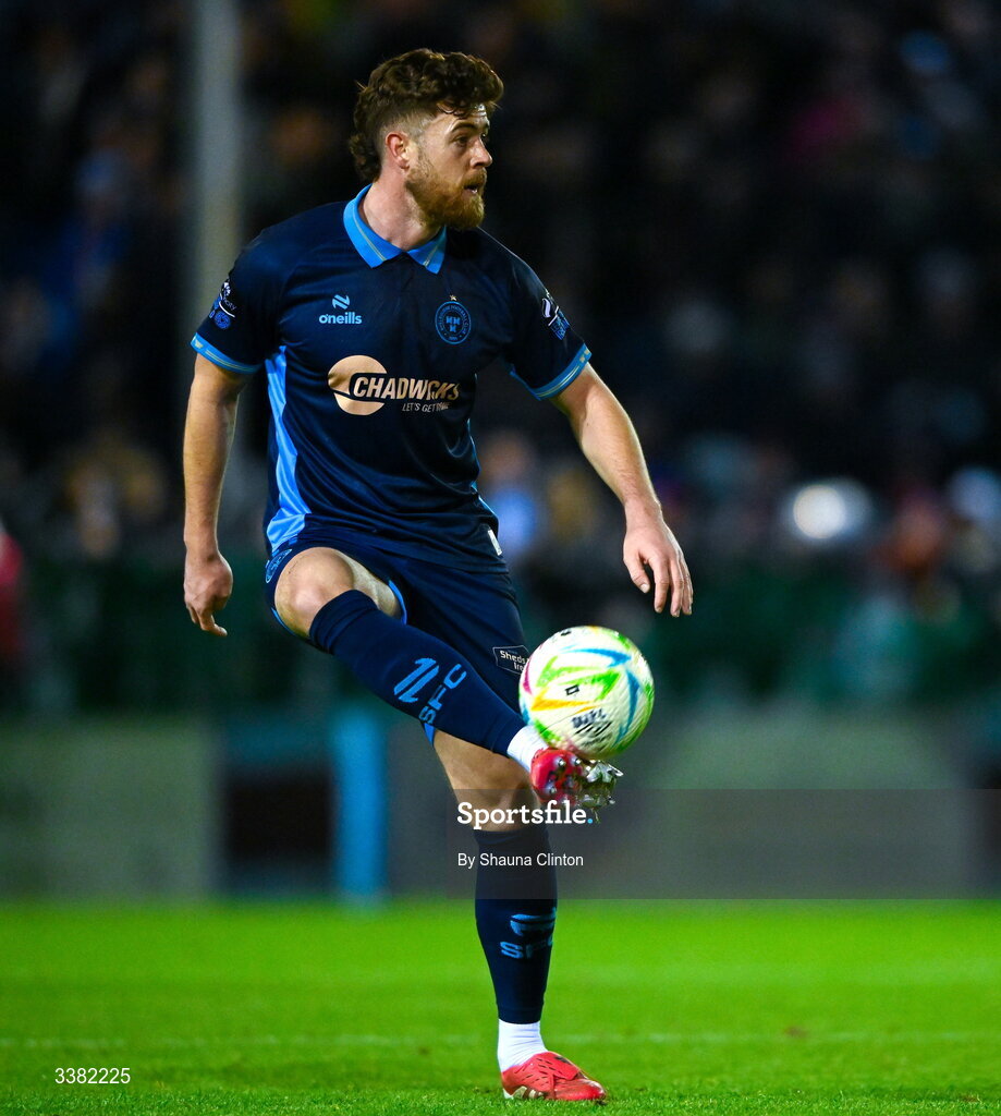 27 February 2026; Sam Bone of Shelbourne during the SSE Airtricity Men's Premier Division match between Drogheda United and Shelbourne at Sullivan & Lambe Park in Drogheda, Louth. Photo by Shauna Clinton/Sportsfile