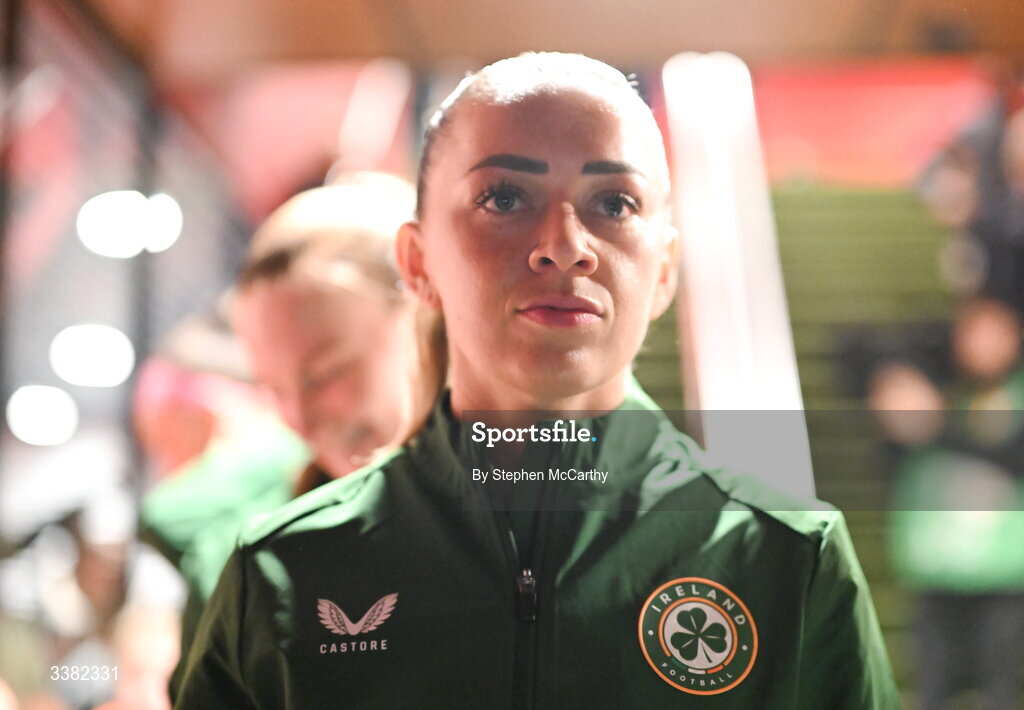 7 March 2026; Republic of Ireland captain Katie McCabe before the 2027 FIFA Women’s World Cup Qualifier match between the Netherlands and Republic of Ireland at Stadion Galgenwaard in Utrecht, Netherlands. Photo by Stephen McCarthy/Sportsfile