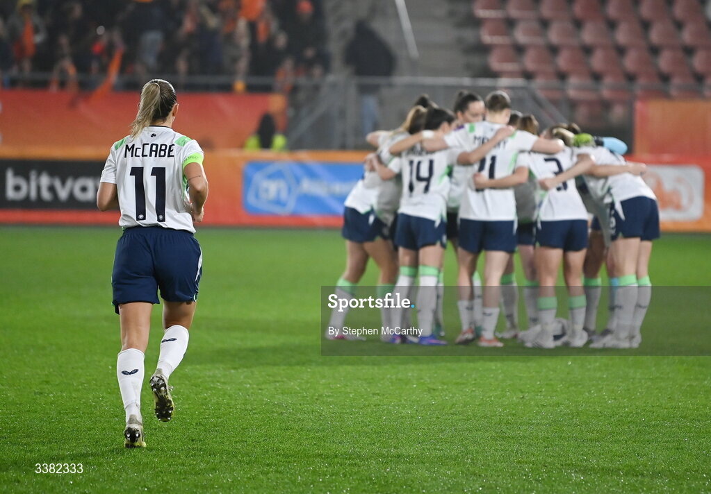 7 March 2026; Katie McCabe of Republic of Ireland before the 2027 FIFA Women’s World Cup Qualifier match between the Netherlands and Republic of Ireland at Stadion Galgenwaard in Utrecht, Netherlands. Photo by Stephen McCarthy/Sportsfile