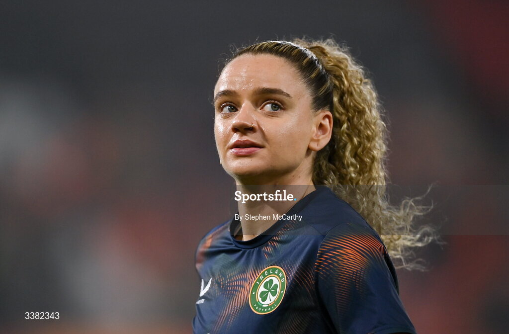 7 March 2026; Leanne Kiernan of Republic of Ireland before the 2027 FIFA Women’s World Cup Qualifier match between the Netherlands and Republic of Ireland at Stadion Galgenwaard in Utrecht, Netherlands. Photo by Stephen McCarthy/Sportsfile