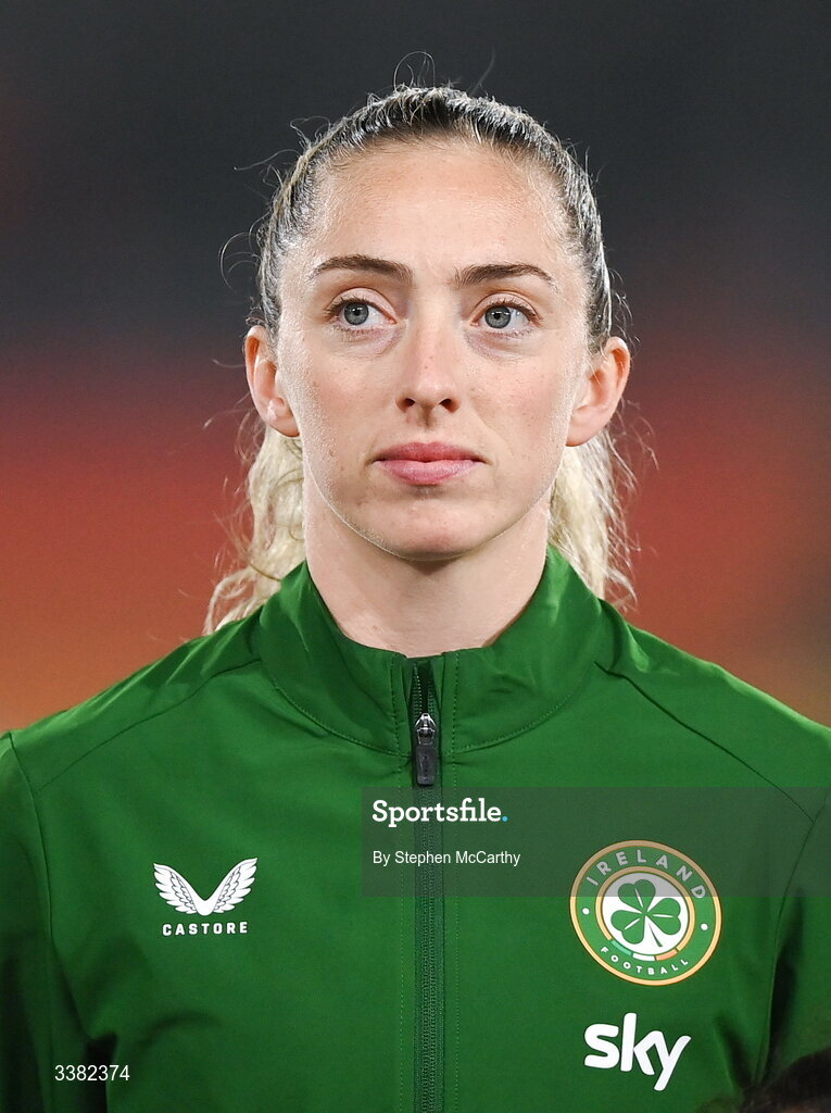 7 March 2026; Megan Connolly of Republic of Ireland before the 2027 FIFA Women’s World Cup Qualifier match between the Netherlands and Republic of Ireland at Stadion Galgenwaard in Utrecht, Netherlands. Photo by Stephen McCarthy/Sportsfile