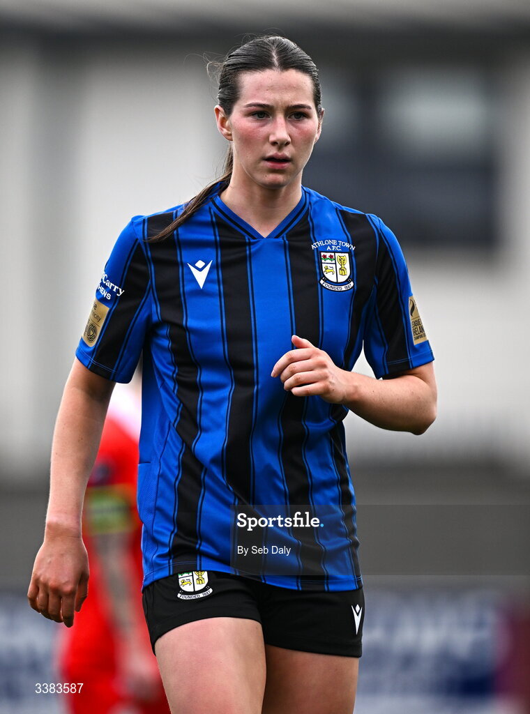 8 March 2026; Hazel Donegan of Athlone Town during the 2026 Women's President's Cup final match between Athlone Town and Shelbourne at Athlone Town Stadium in Westmeath. Photo by Seb Daly/Sportsfile