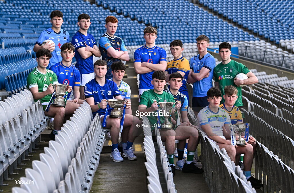 10 March 2026; Footballers during the Masita All-Ireland Post Primary Schools Finals 2026 launch at Croke Park in Dublin. Photo by Piaras Ó Mídheach/Sportsfile