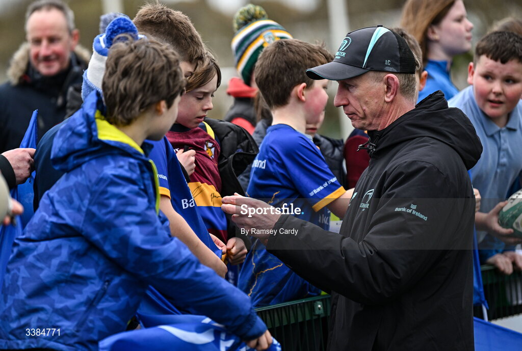 10 March 2026; Head coach Leo Cullen during a Leinster Rugby open training session at Skerries RFC in Skerries, Dublin. Photo by Ramsey Cardy/Sportsfile