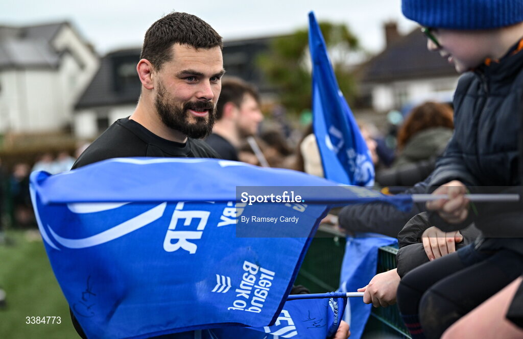 10 March 2026; Max Deegan during a Leinster Rugby open training session at Skerries RFC in Skerries, Dublin. Photo by Ramsey Cardy/Sportsfile