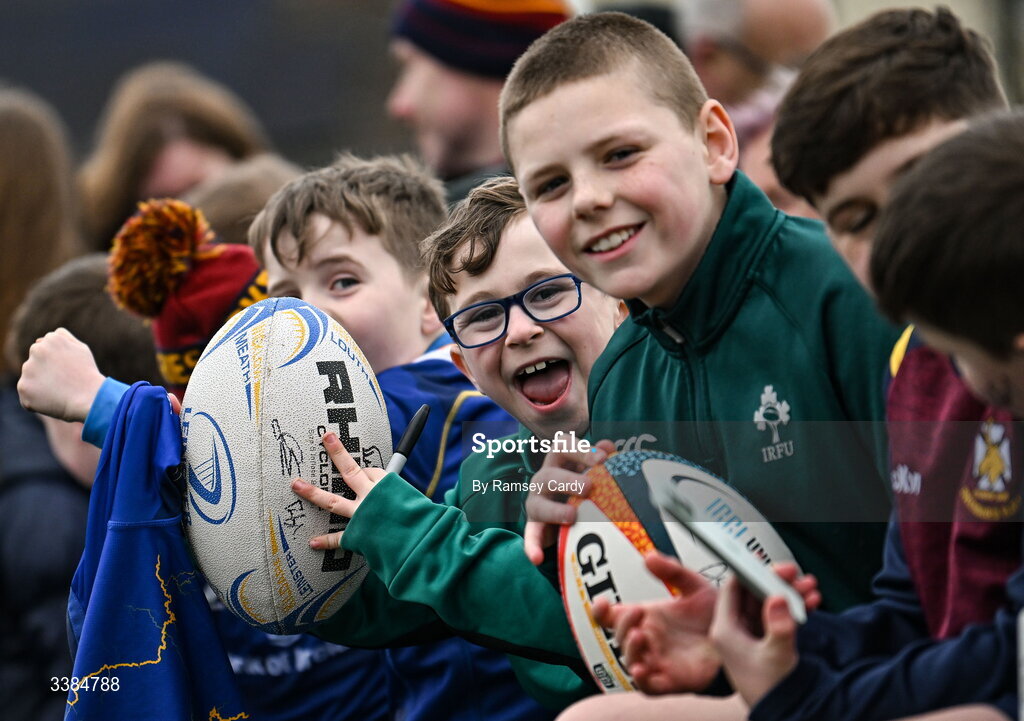 10 March 2026; Supporters during a Leinster Rugby open training session at Skerries RFC in Skerries, Dublin. Photo by Ramsey Cardy/Sportsfile