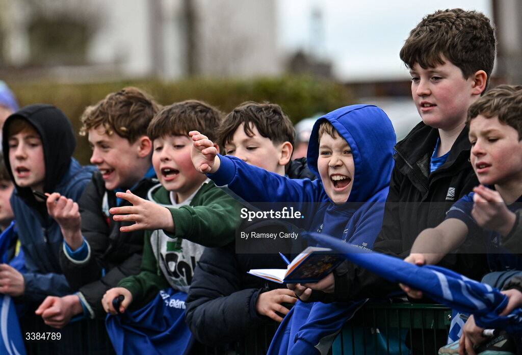 10 March 2026; Supporters during a Leinster Rugby open training session at Skerries RFC in Skerries, Dublin. Photo by Ramsey Cardy/Sportsfile