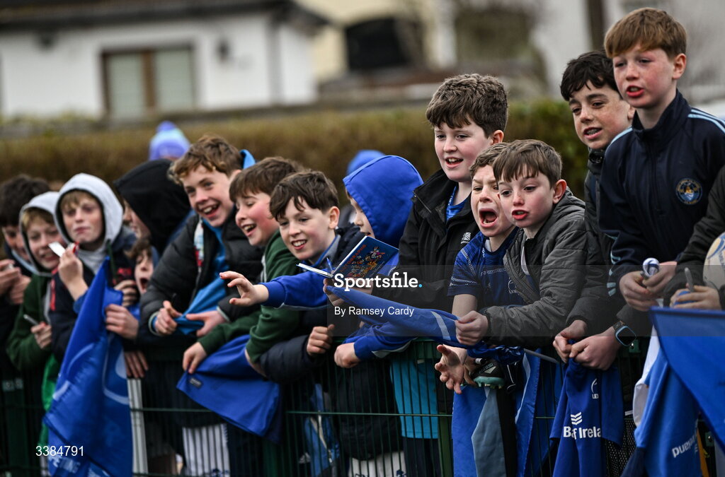 10 March 2026; Supporters during a Leinster Rugby open training session at Skerries RFC in Skerries, Dublin. Photo by Ramsey Cardy/Sportsfile