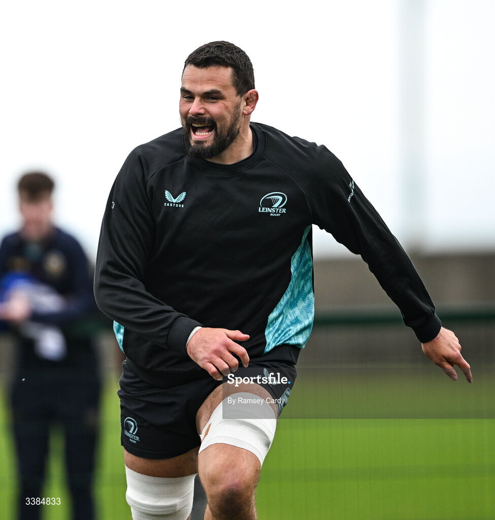 10 March 2026; Max Deegan during a Leinster Rugby open training session at Skerries RFC in Skerries, Dublin. Photo by Ramsey Cardy/Sportsfile