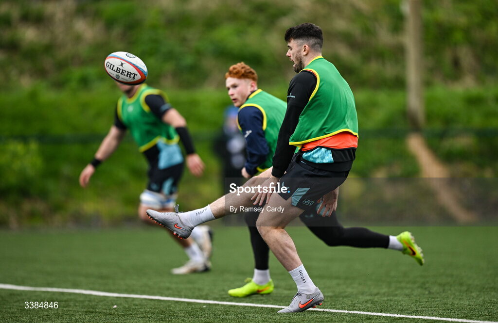 10 March 2026; Harry Byrne during a Leinster Rugby open training session at Skerries RFC in Skerries, Dublin. Photo by Ramsey Cardy/Sportsfile