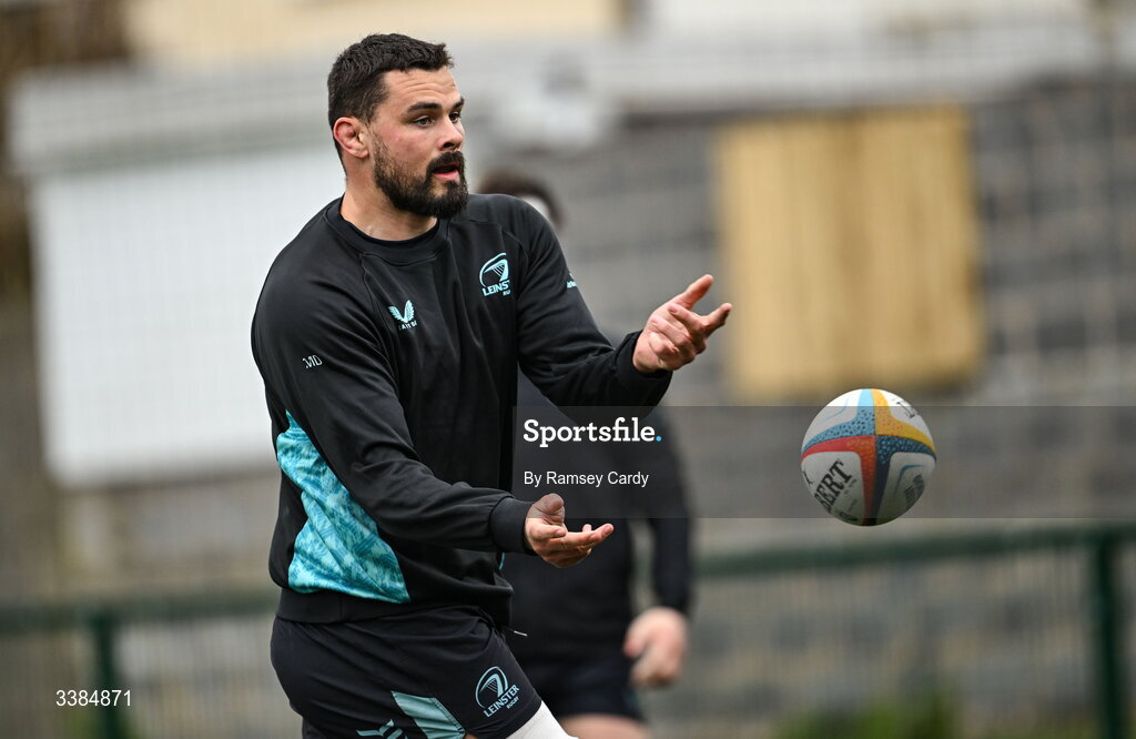 10 March 2026; Max Deegan during a Leinster Rugby open training session at Skerries RFC in Skerries, Dublin. Photo by Ramsey Cardy/Sportsfile