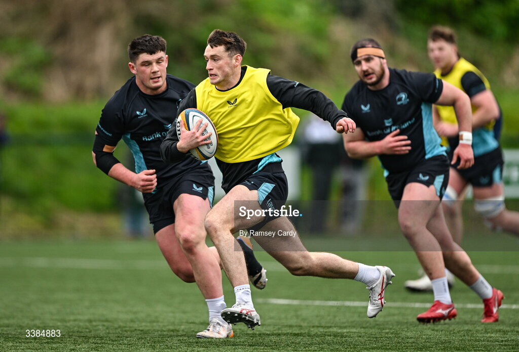 10 March 2026; Oliver Coffey during a Leinster Rugby open training session at Skerries RFC in Skerries, Dublin. Photo by Ramsey Cardy/Sportsfile
