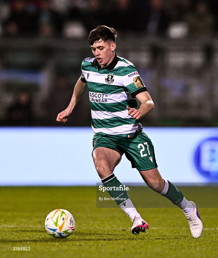 6 March 2026; Cory O'Sullivan of Shamrock Rovers during the SSE Airtricity Men's Premier Division match between Shamrock Rovers and Derry City at Tallaght Stadium in Dublin. Photo by Ben McShane/Sportsfile