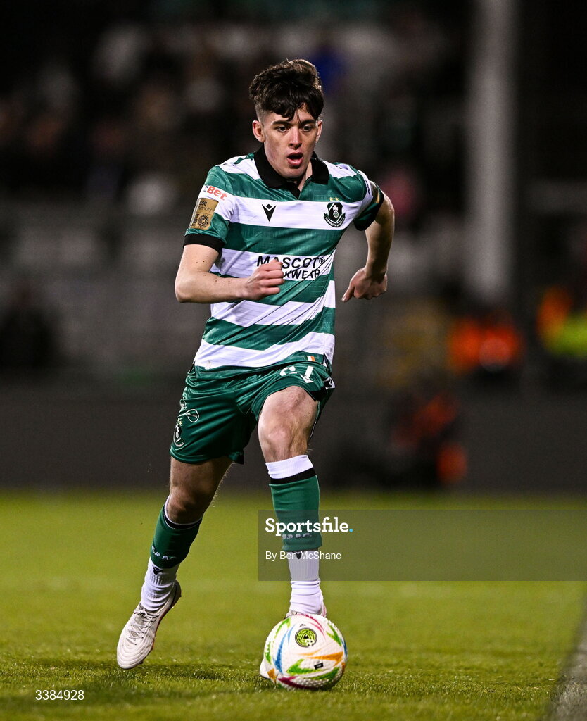 6 March 2026; Cory O'Sullivan of Shamrock Rovers during the SSE Airtricity Men's Premier Division match between Shamrock Rovers and Derry City at Tallaght Stadium in Dublin. Photo by Ben McShane/Sportsfile